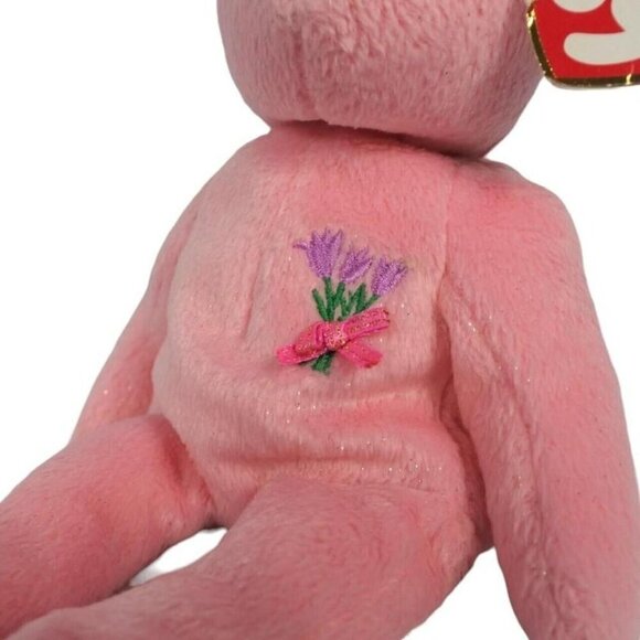 TY Beanie Baby MUM Pink Sparky Plush Stuffed Teddy Bear (Retired 2002 Mint) - Picture 2 of 4